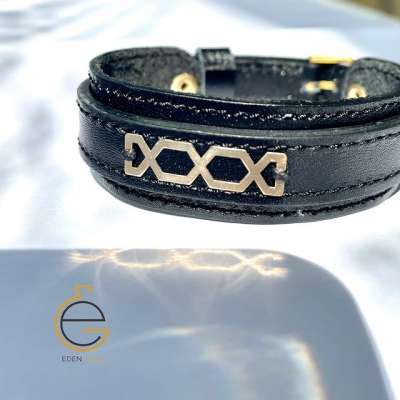 دستبند چرم مردانه مدل ۶ضلعی