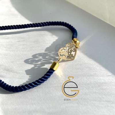 دستبند قلب اسلیمی طلا ۱۸