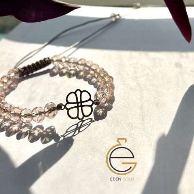 دستبند گل چهار پر طلا