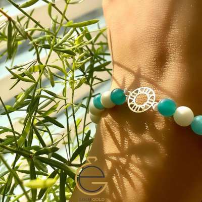 دستبند طرح دایره طلا ۱۸ عیار