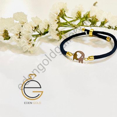 دستبند طلا طرح فیل و قلب