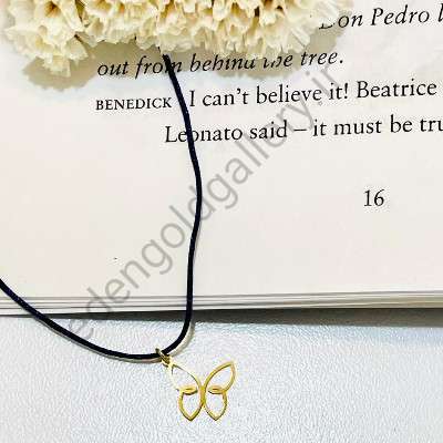 پابند طلا پروانه با بند نخی