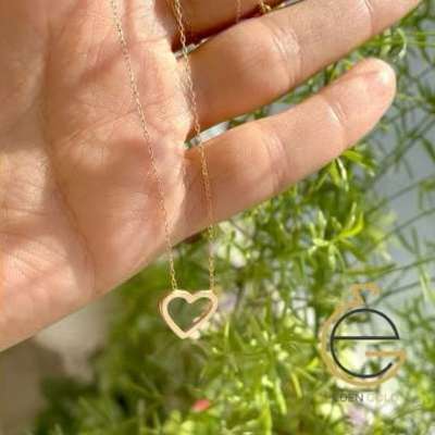 گردنبند طرح قلب با زنجیر طلا ۱۸ عیار