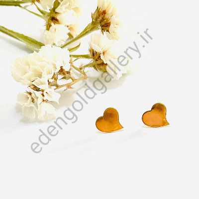 گوشواره طلا میخی طرح قلب