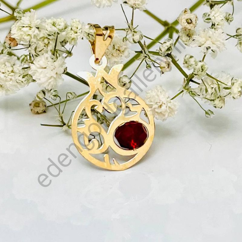 پلاک طرح انار با نگین