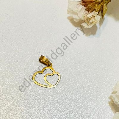 پلاک گردنبند دو قلب