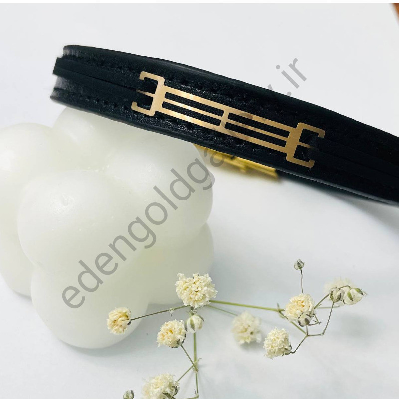 دستبند طلا مردانه چرم