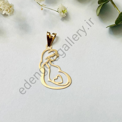 پلاک طلا مادر باردار و قلب