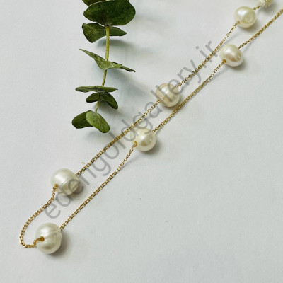 گردنبند طلا و مروارید کد 660