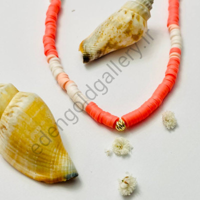 گردنبند طلا گوی سایز بزرگ نارنجی