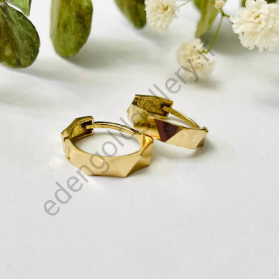 گوشواره کلیپسی طلا امگا چندضلعی