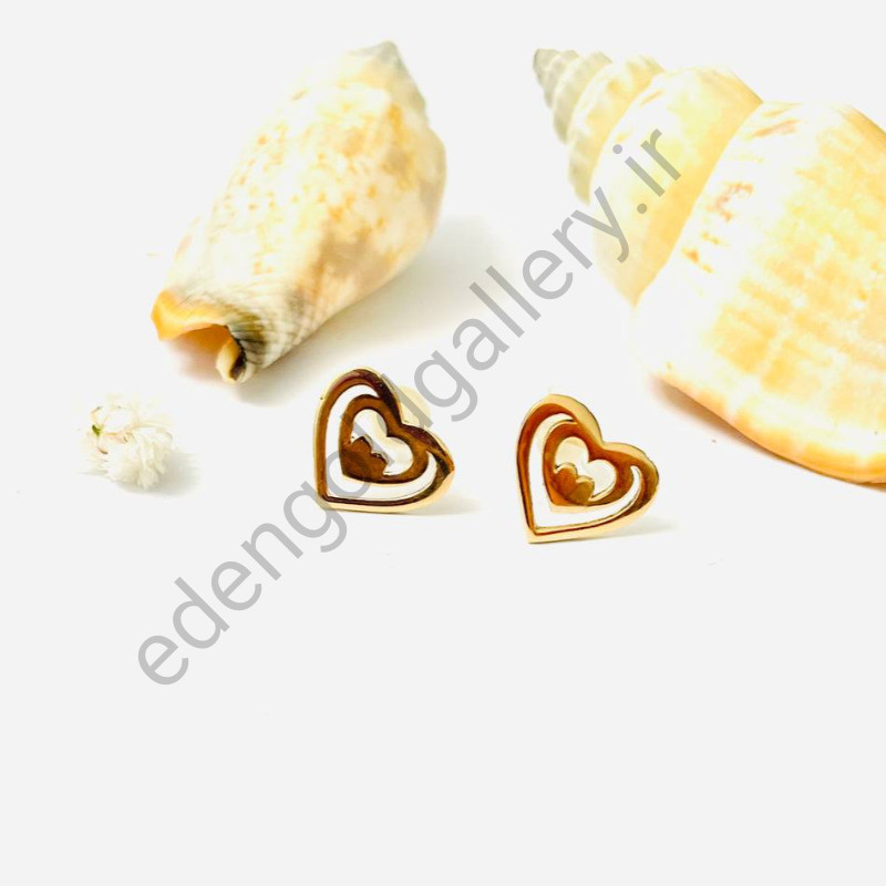 گوشواره میخی طلا طرح قلب