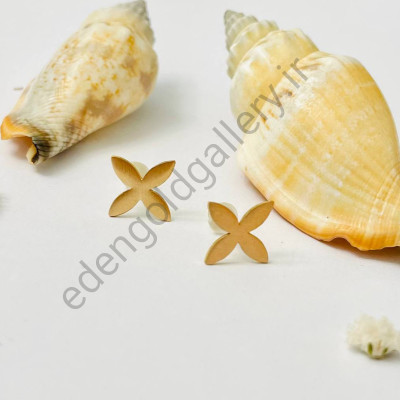 گوشواره طلا میخی گل 4 پر