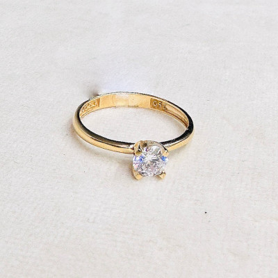 انگشتر طلا تک نگین سولیتر کد 990