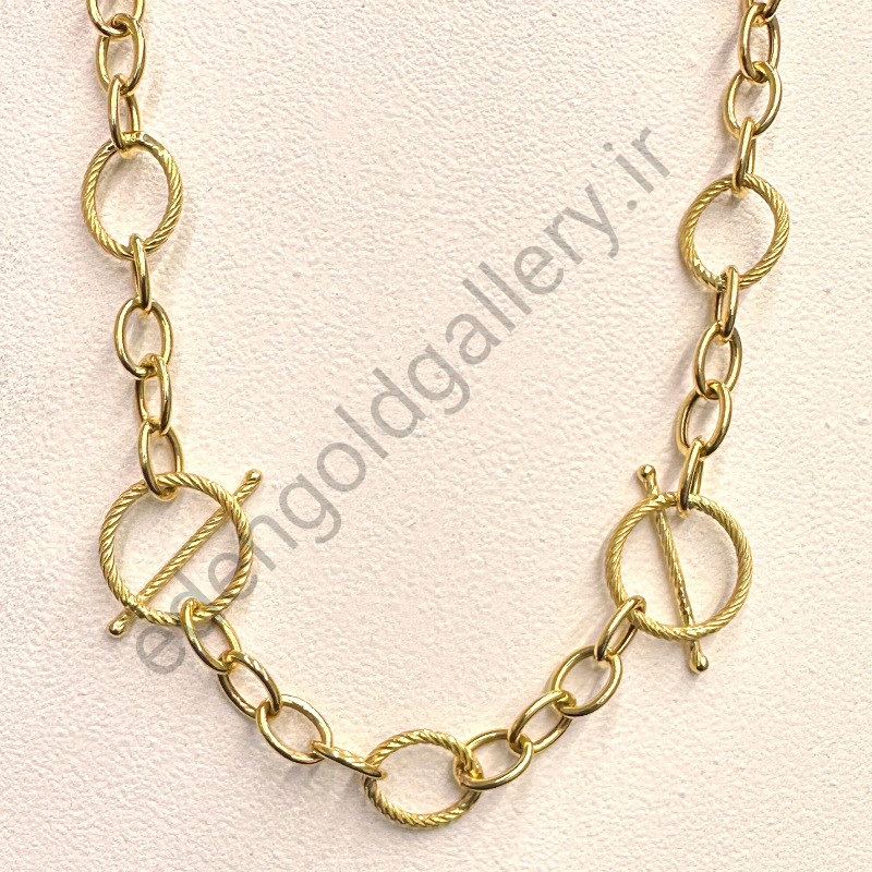 زنجیر طلا زر افشان طرح قفل دار کد 967