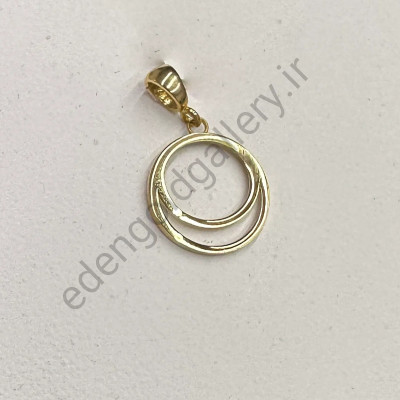 پلاک طلا دایره دو لاین کد 969