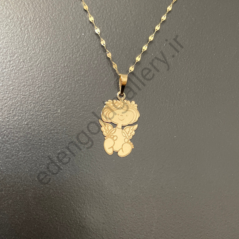 پلاک طلا کودک طرح فرشته