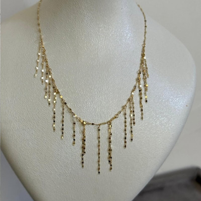 گردنبند طلا شرابه ای کد 986