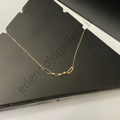 گردنبند طلا متصل 2 بیضی و گوی