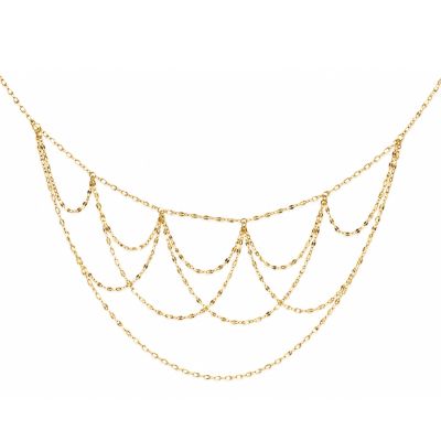 گردنبند طلا شرابه ای 1605