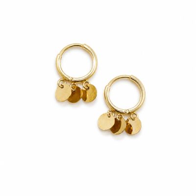 گوشواره طلا حلقه ای پولکی 1702
